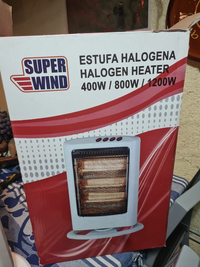 Estufa halogena en tres velocidades 400w 800w 1200
