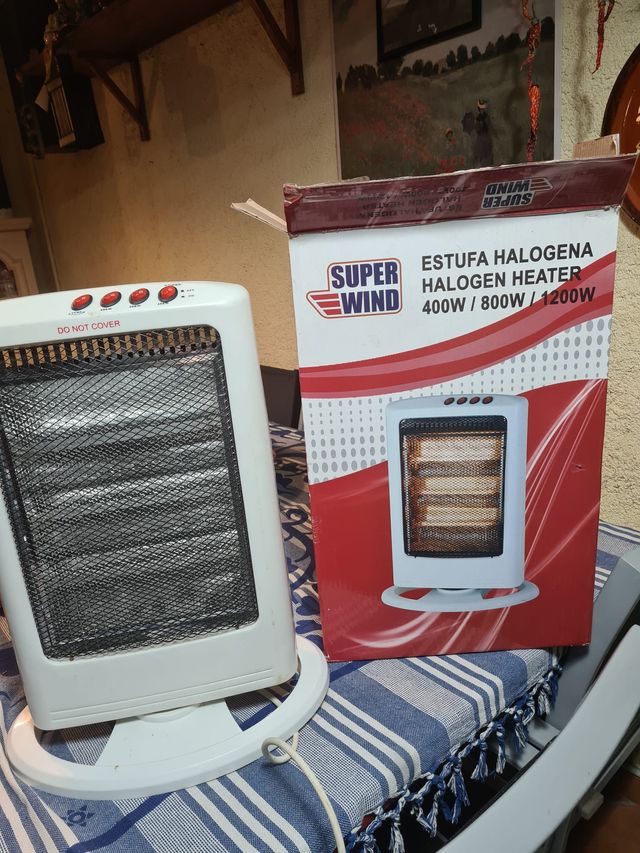 Estufa halogena en tres velocidades 400w 800w 1200