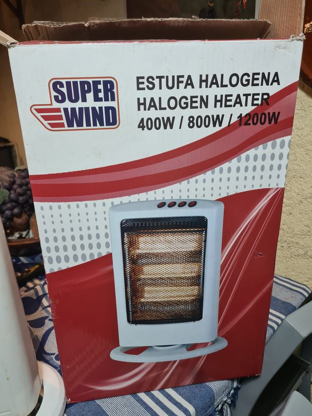 Estufa halogena en tres velocidades 400w 800w 1200