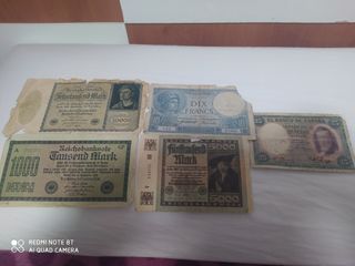 billetes extranjeros antiguos