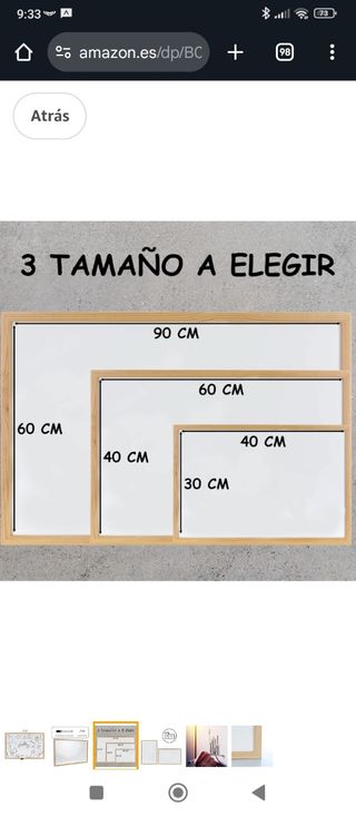 Pizarra blanca 60×90 cm