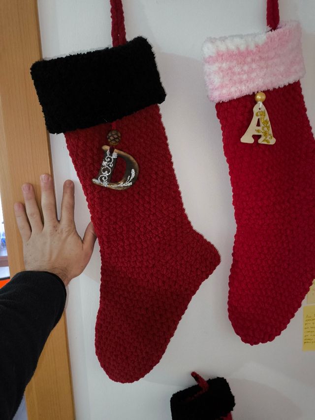 Calcetines navideños a crochet