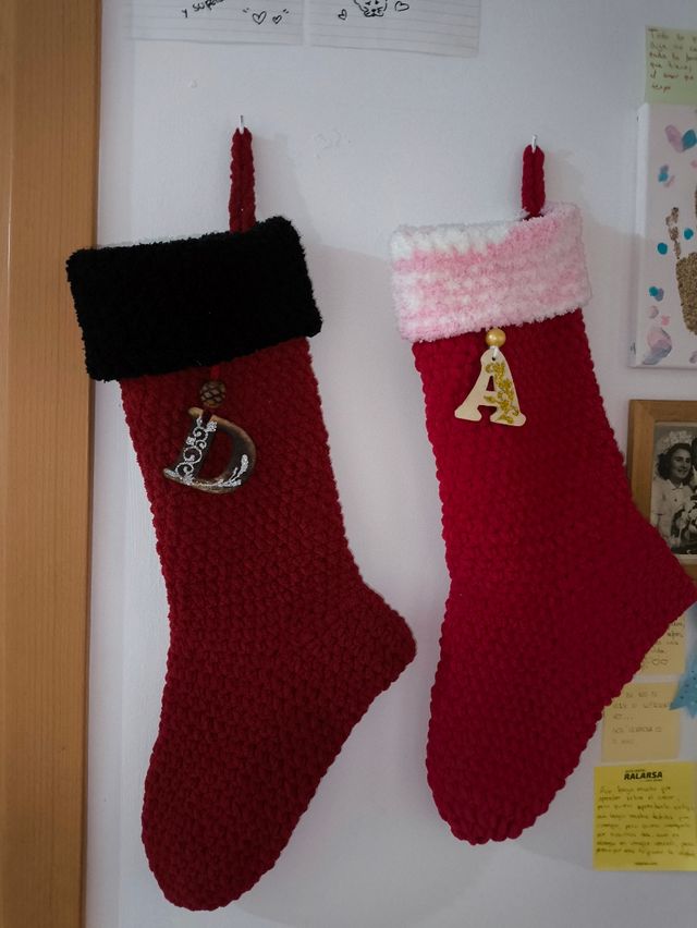 Calcetines navideños a crochet
