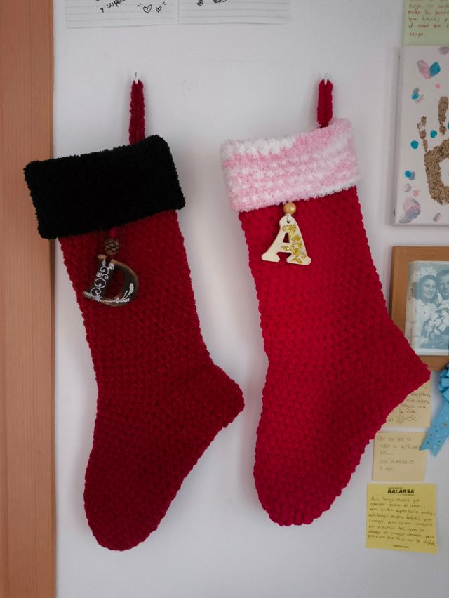 Calcetines navideños a crochet