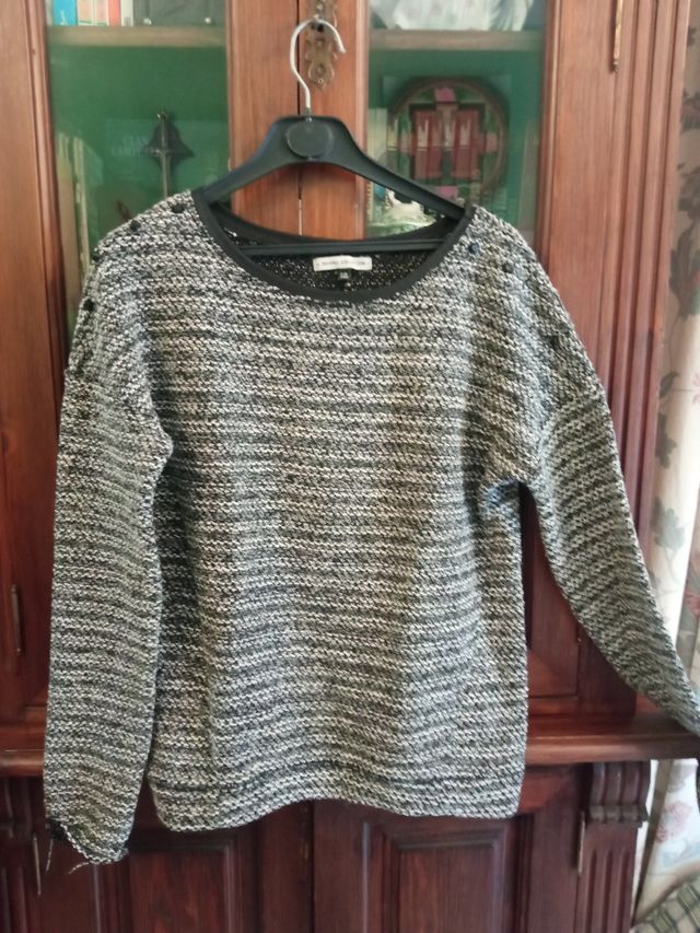 Jersey punto negro y blanco