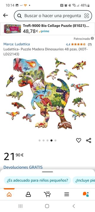Puzzle Dinosaurios 48 piezas