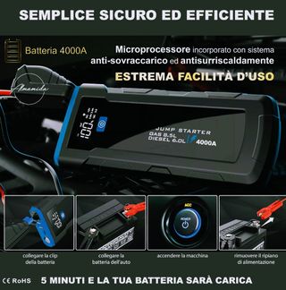 Avviatore 24000 mAh e 4000 A FURGONE