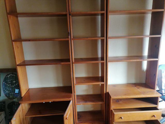 Mueble salón modular, madera, versátil, robusto