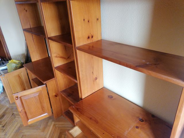 Mueble salón modular, madera, versátil, robusto