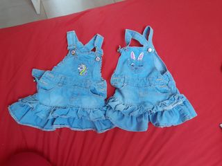 2 vestitini in jeans 18-24 mesi