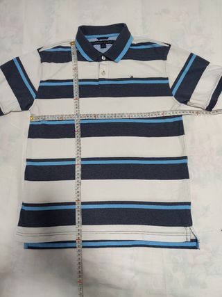 Polo Tommy Hilfiger rayas azul blanco S