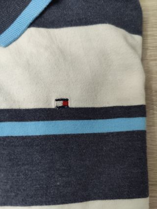Polo Tommy Hilfiger rayas azul blanco S