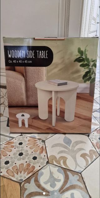 Mesa auxiliar  blanca madera moderna NUEVA Gaudí