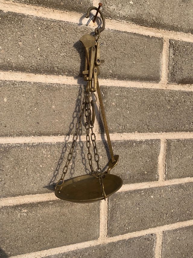 Bilancia vintage di ottone piccola da collezione