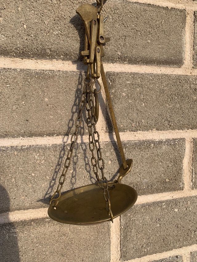 Bilancia vintage di ottone piccola da collezione