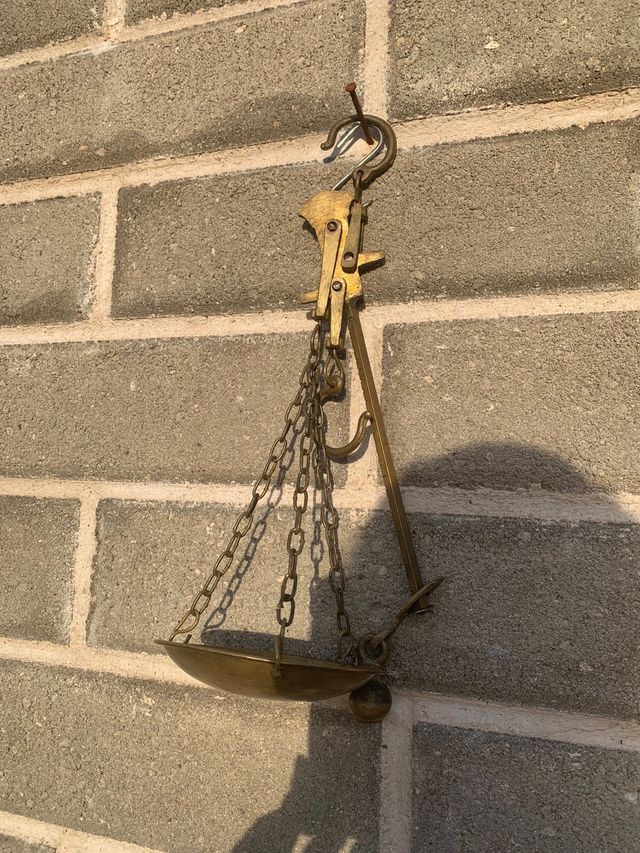 Bilancia vintage di ottone piccola da collezione