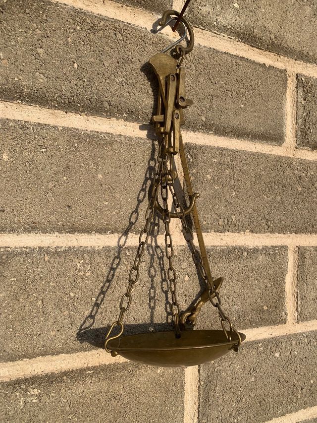 Bilancia vintage di ottone piccola da collezione