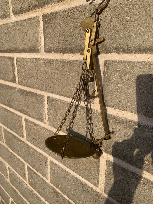 Bilancia vintage di ottone piccola da collezione