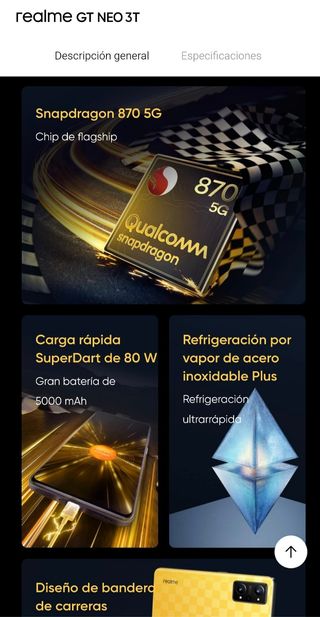 Teléfono Realme GT NEO 3T