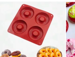 Molde silicona 4 donuts nuevo