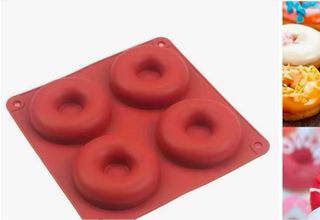 Molde silicona 4 donuts nuevo