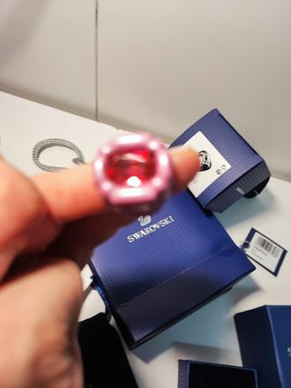 ♥️💜anillo rosa caramelo Swarovski  T 14