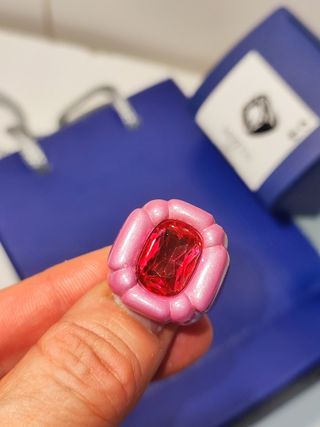 ♥️💜anillo rosa caramelo Swarovski  T 14