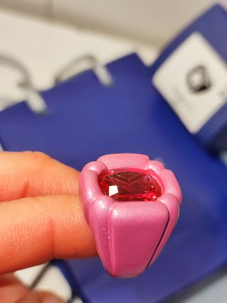 ♥️💜anillo rosa caramelo Swarovski  T 14