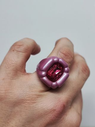 ♥️💜anillo rosa caramelo Swarovski  T 14