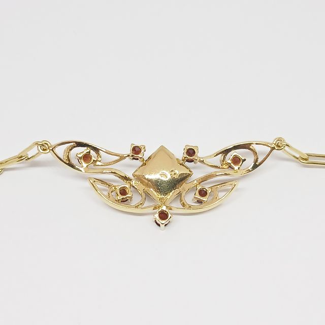 Gargantilla Oro Vintage Cuarzos Rojos