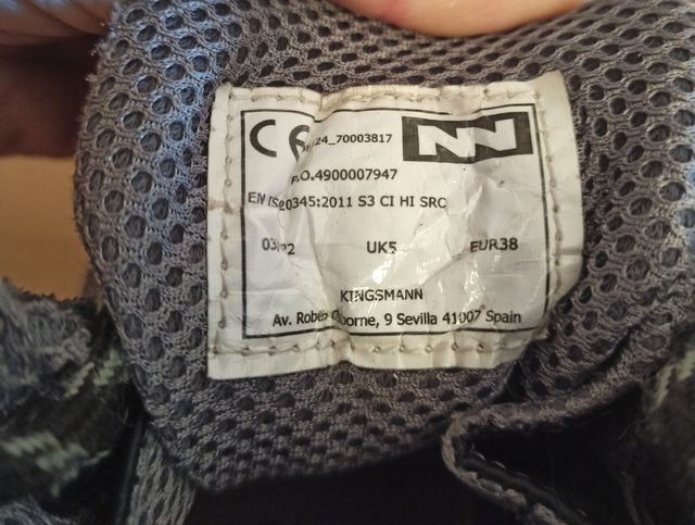 Botas trabajo de seguridad numero 38