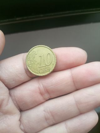Moneda 10 céntimos con fallo