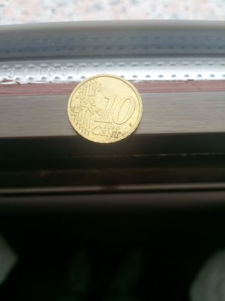 Moneda 10 céntimos con fallo