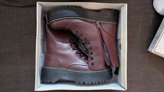 Botas con plataforma militar NYC Talla 37 Burdeos