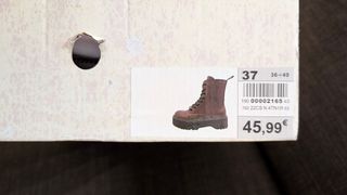 Botas con plataforma militar NYC Talla 37 Burdeos