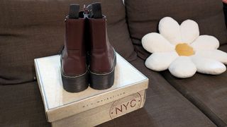 Botas con plataforma militar NYC Talla 37 Burdeos
