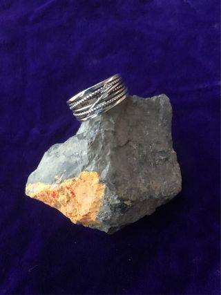 Anillo acero plateado ajustable 
