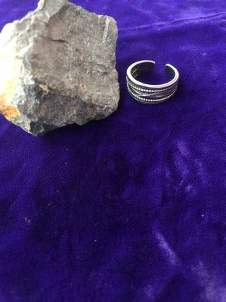 Anillo acero plateado ajustable 