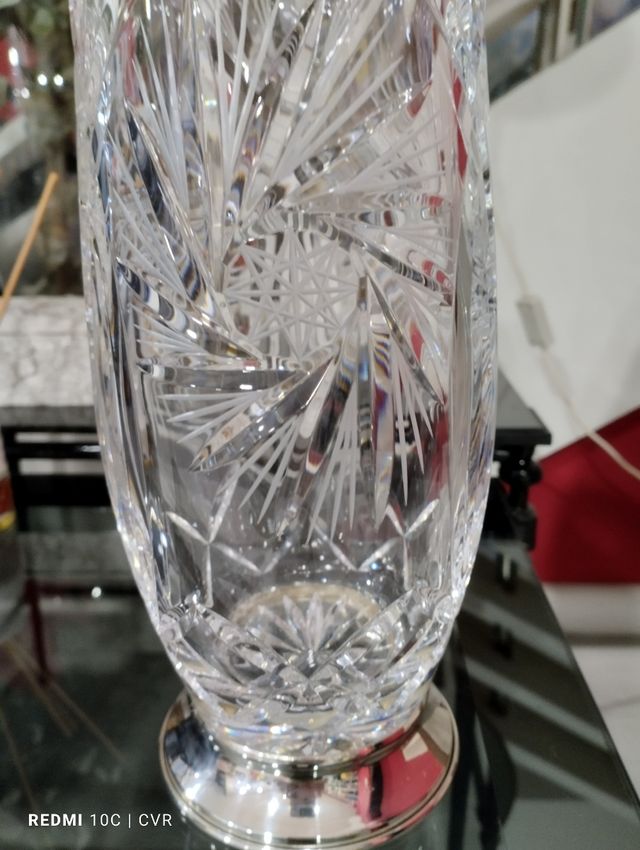 Jarrón cristal tallado 
