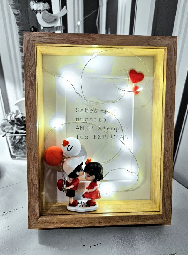 Marco novios, amor,San Valentín con luz