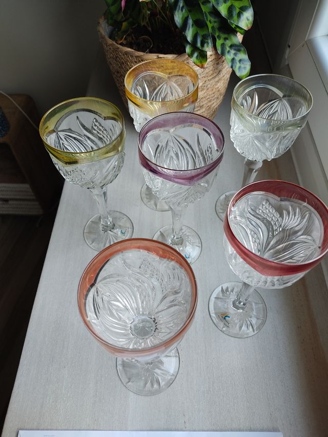 Juego 6 copas cristal