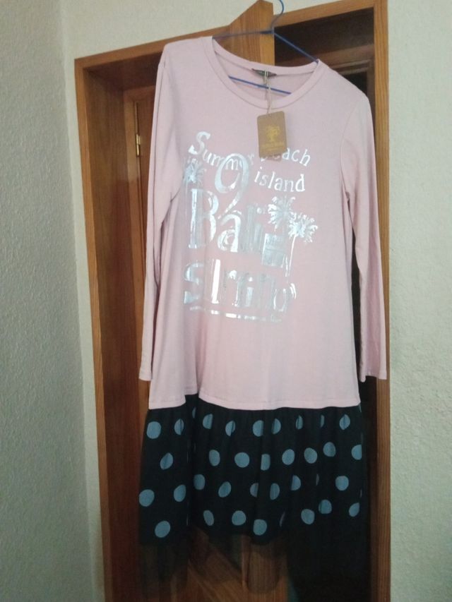 Vestido punto algodón de entretiempo sin marca