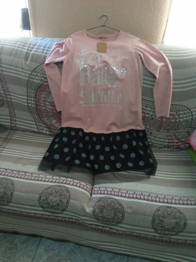 Vestido punto algodón de entretiempo sin marca