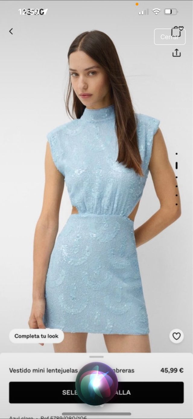 vestido azul brillos