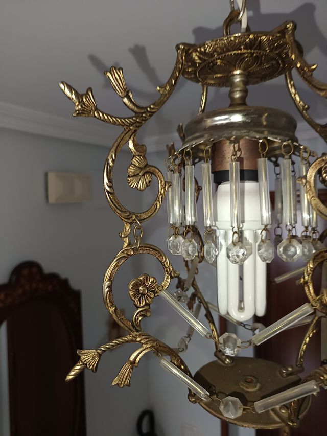 Lámpara de techo con lágrimas de cristal