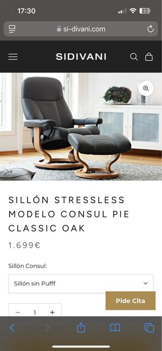 Sillón Stressless reclinable y REGALO reposapiés