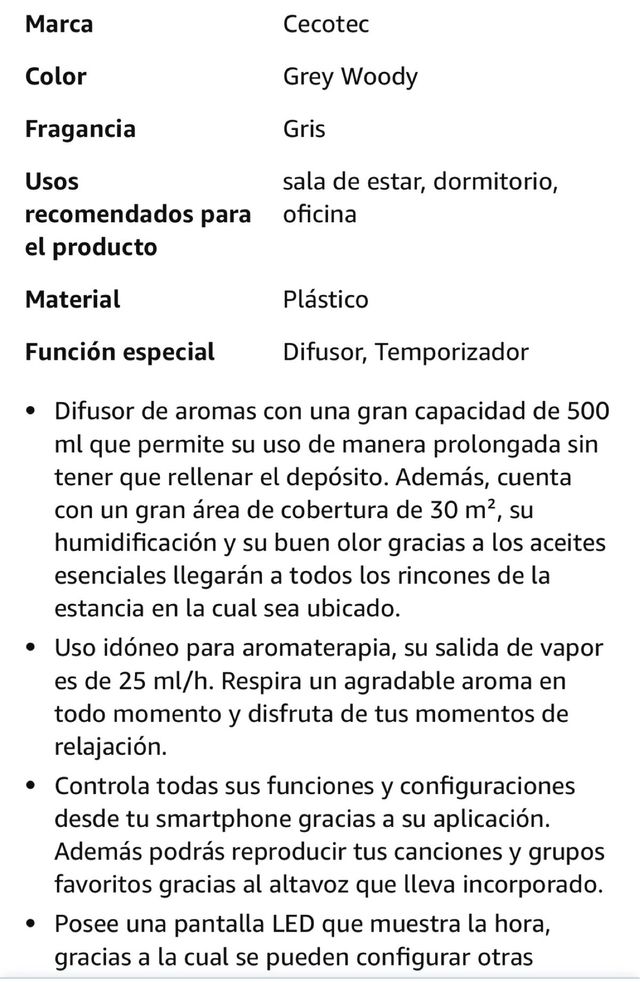 Humidificador y difusor aromaterapia