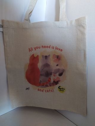 Tote bag "All you need is love and cats"