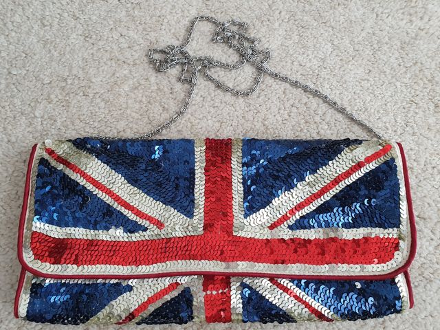 Bolso lentejuelas bandera UK