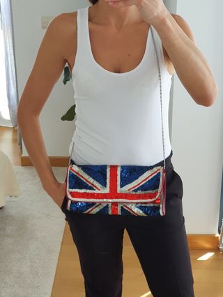 Bolso lentejuelas bandera UK